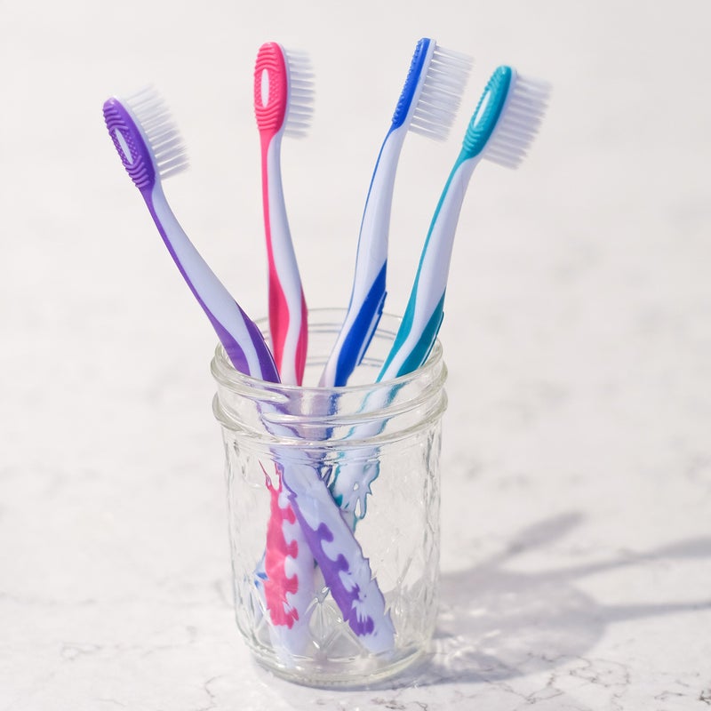Xlent Super Soft, Tapered Bristle Toothbrush with Tongue Cleaner Assorted Colors - (4 Count) - Image 4